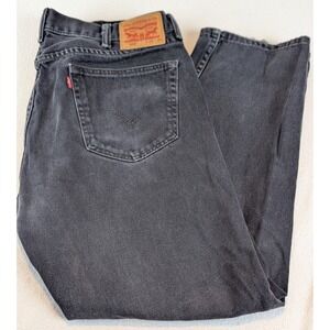 Levi Strauss 505 Black Jeans Mens Size 38x30 Relaxed Fit Denim